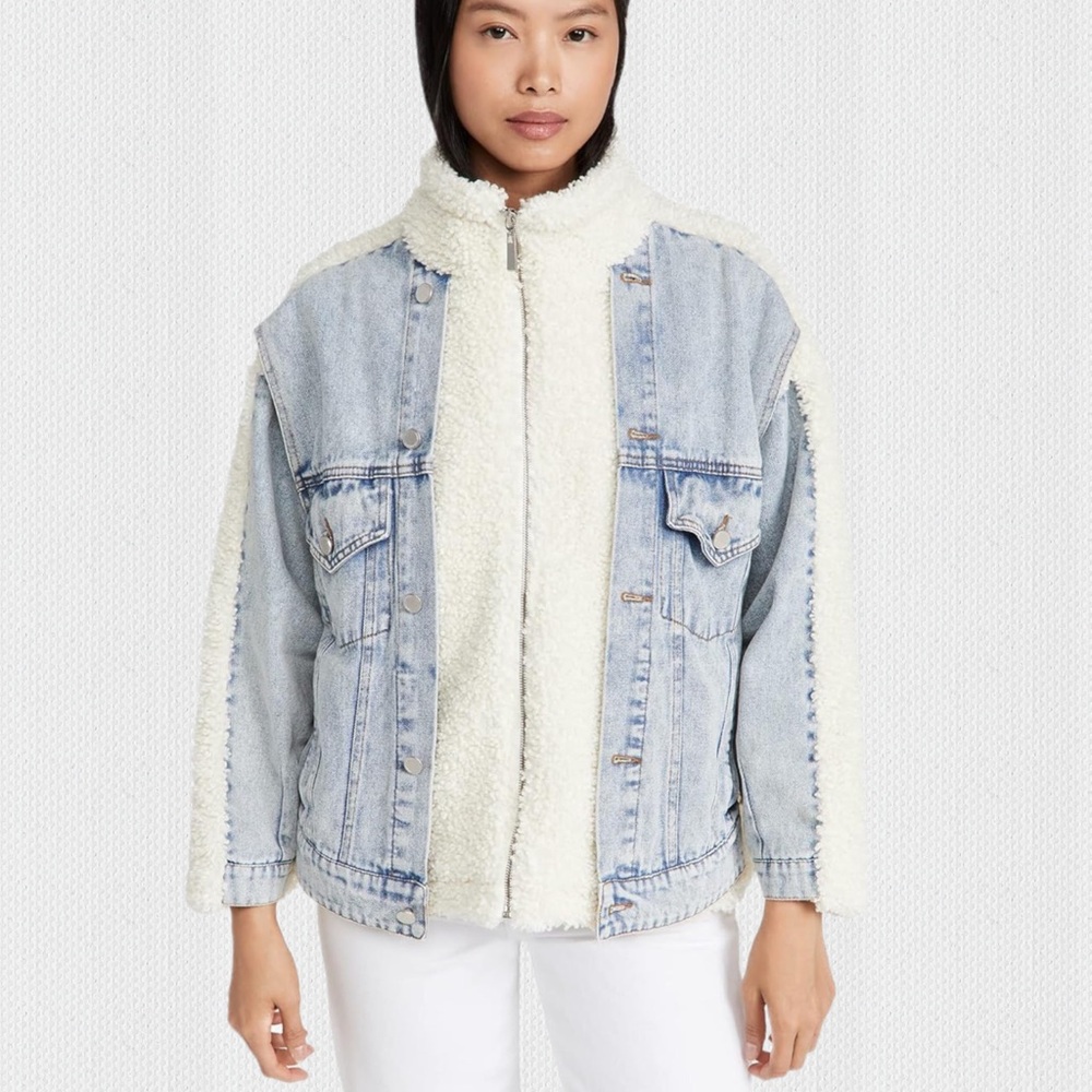 [BLANKNYC] Luxury Clothing Sherpa & Denim Jacket - Small